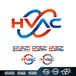 hvac heating cooling logo icon for store vector