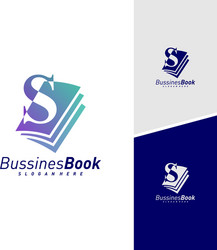 Initial s with book logo design template vector