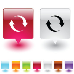 refresh square button vector image