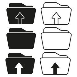 upload folder icons set document storage and file vector image