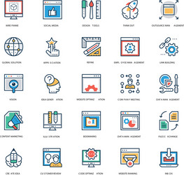 web design and development icons 12 vector image
