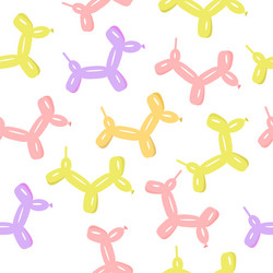 Colorful dog puppy balloon seamless pattern Vector Image