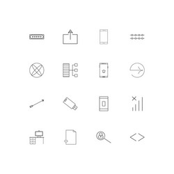 Internet technologies simple linear icons set vector