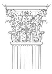 Classical Column Drawing vector image