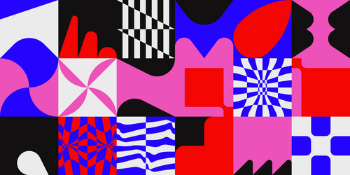 deconstructed abstract pattern design vector image