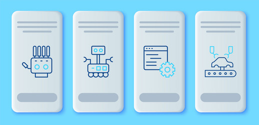 set line robot computer api interface mechanical vector image