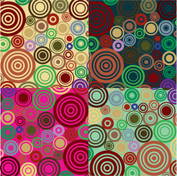 4 retro colored circles background vector