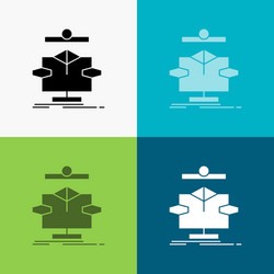 Algorithm chart data diagram flow icon over vector