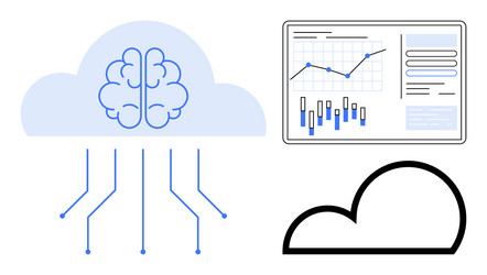 cloud computing and artificial intelligence vector image
