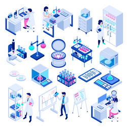 isometric scientific laboratory set vector