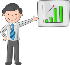 Man Explaining Presentation with Chart vector image