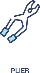 plier concept 2 colored icon simple line element vector image