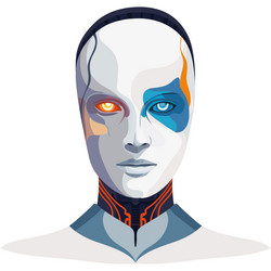 Robot ai technology front vector