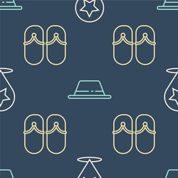 set line map pointer with star flip flops and man vector image