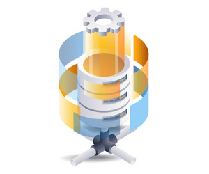 system database blank screen flat isometric 3d vector image