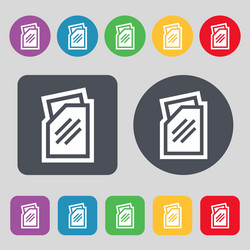text file icon sign a set of 12 colored buttons vector image
