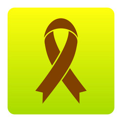 black awareness ribbon sign brown icon Vector Image