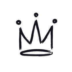 Crown hand drawn style Royalty Free Vector Image