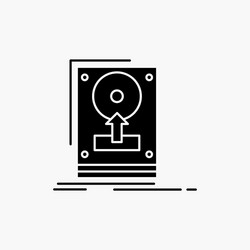 install drive hdd save upload glyph icon isolated vector image