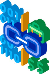 linking binary code to money isometric icon vector