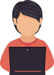 Man Using Laptop Computer vector image