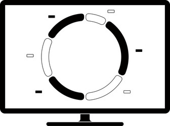 Pie chart graph on a computer screen vector