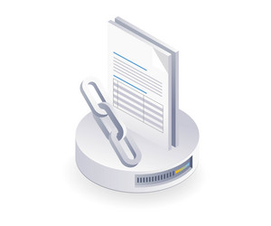 system database link network flat isometric 3d vector image