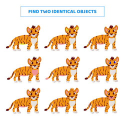 find two identical objects matching game for kids vector image