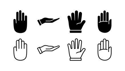 Hand icon symbols palm vector