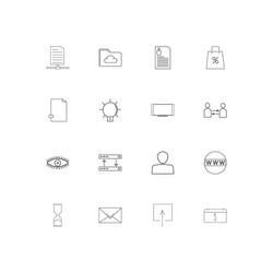internet technologies simple linear icons set vector image