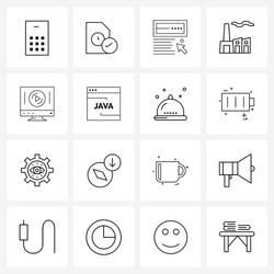 16 universal icons pixel perfect symbols vector