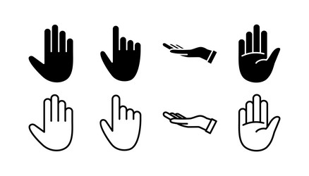 Hand icon symbols palm vector