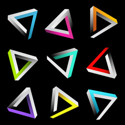 impossible geometry object 3d realistic set vector image