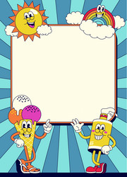 summer frame with blank space for text in retro vector image