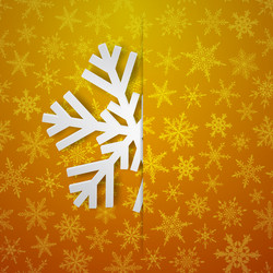 Christmas background with big snowflake vector