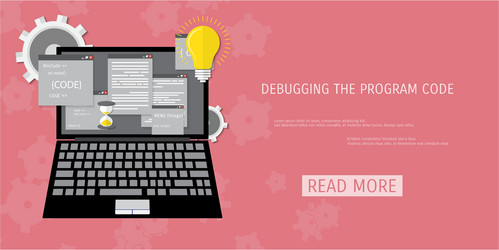 flat concept of programming and coding vector image