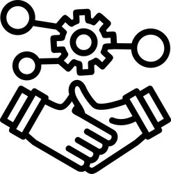 handshake symbolizing networking linear style vector image
