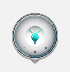 Light bulb new idea concept web button vector