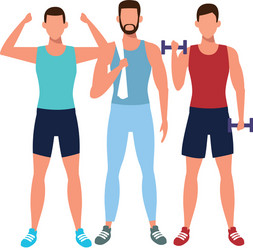 Men working out Royalty Free Vector Image - VectorStock