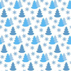 Seamless pattern with christmas tree and snowflake vector