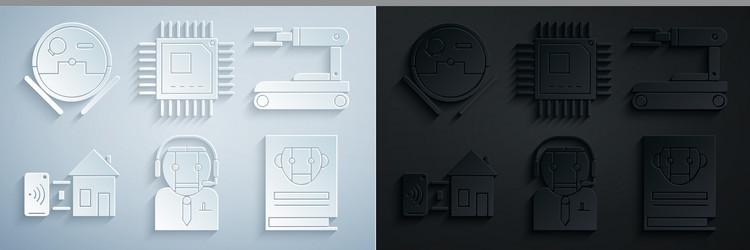 set worker robot smart home user manual vector image