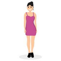 young cartoon woman on a white background vector