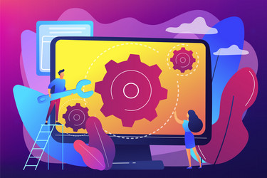 Service Industry Computer Background Computer service concept isometric Royalty Free Vector Image