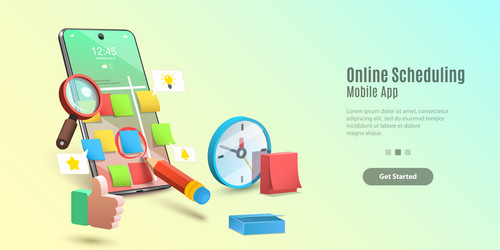concept mobile scheduling app time management vector
