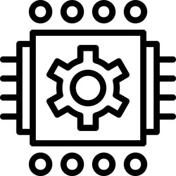 machine learning linear style icon design vector image