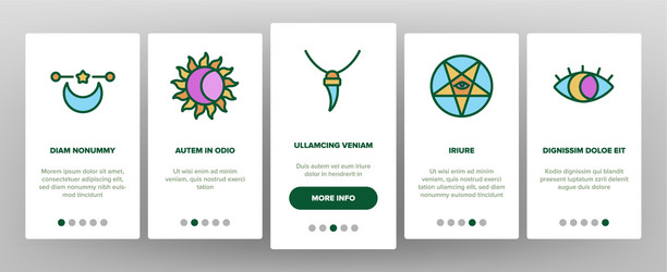 Mystic symbol tool onboarding icons set vector