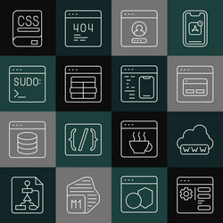 set line browser setting web development search vector image