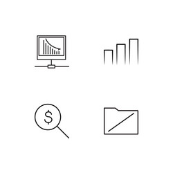 data analytics linear icons set simple outline vector image
