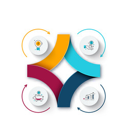 abstract element of cycle diagram with 4 steps vector image
