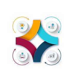 Abstract element of cycle diagram with 4 steps vector